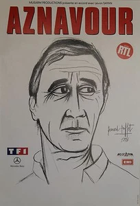"Charles AZNAVOUR par Bernard BUFFET 1996" Affiche originale entoilée  - Picture 1 of 1