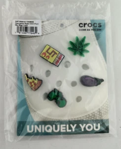 Crocs Uniquely You Super Chill LIT Alien Hemp Leaf Pizza Jibbitz Charms 5 Pack - Picture 1 of 2