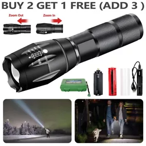 1200000LM USB Rechargeable LED Flashlight Super Bright Torch Tactical Lamp - Picture 1 of 14