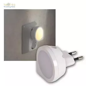 LED Nachtlicht / Nachtlampe mit Sensor für Steckdose Orientierungslicht Notlicht - Bild 1 von 6