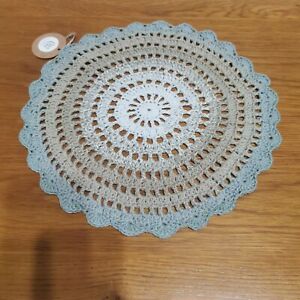 12" Round Cotton Grey Shades, Ombre HandCrochet Lace Doily Placemat