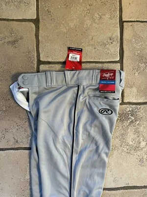 Pantalones de béisbol RAWLINGS calce semi-relajado gris con rayas negras juveniles XL Foto 1 de 2