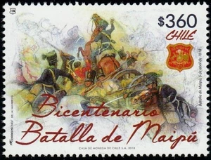 Chile 2018 200 Años Batalla de Maipú Estampillada sin montar o nunca montada - Imagen 1 de 1
