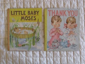 Little Baby Moses and Thank You, Plastic Children’s Books, vintage (1950s/1960s) - Picture 1 of 4