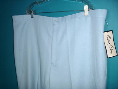 Pantalones doblados delanteros planos con cierre de cremallera azul claro talla 32W de colección nuevos con etiquetas Foto 1 de 4