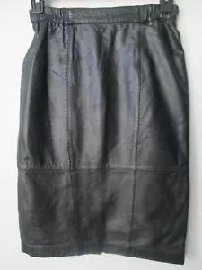 BRAEFAIR BLACK LEATHER SKIRT SIZE 6 - Picture 1 of 4