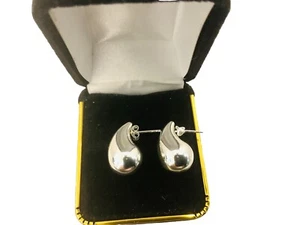 Pendientes cúpula gruesa de plata de ley 925 - Imagen 1 de 4
