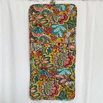 Vera Bradley Tríptico Organizador Artículos de Aseo Maquillaje Viaje Bolso Colgante Amarillo Floral Foto 1 de 4