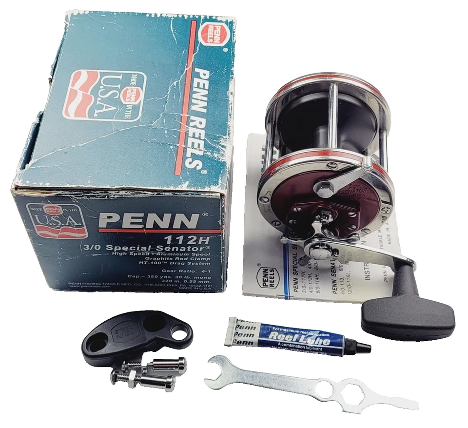 New Penn 112H 3/0 Senator Reel - boxed,usa made,high speed,aluminum spool[J14-9] - Image 1 of 4