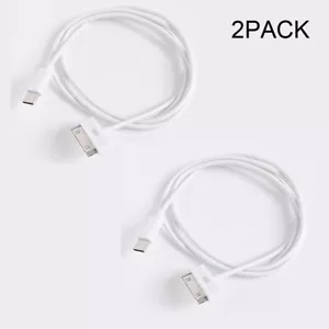2PACK 30Pin to USB C Cables Charging Syncing for Old iPad iPhone iPod 1m 3ft - Picture 1 of 6