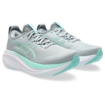ASICS Women's Gel-Nimbus 27 Running Shoes, Piedmont Grey/Illuminate Mint - Image 1 of 4