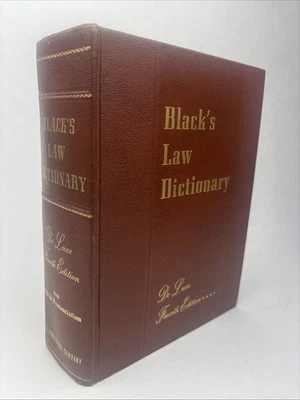 BLACK'S LAW DICTIONARY DELUXE Fourth 4th Edition Guide to Pronunciation 1957 - Image 1 of 4