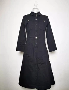 Sosandar Black Popper Front Stretch Denim Dress Size 8 - Picture 1 of 6
