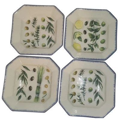 Conjunto de 4 tigelas de sopa e salada italianas Williams Sonoma Sardenha limão oliva - Imagem 1 de 4