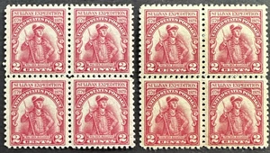 US 1929 Sc# 657-657a Set of 2 Blocks of 4 MNH 2 colors Sullivan's Expedition - Picture 1 of 2