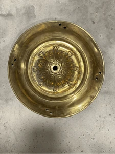 Vintage Brass Ornate Light Fixture Ceilling Canopy Medallion 10.5” - Picture 1 of 5