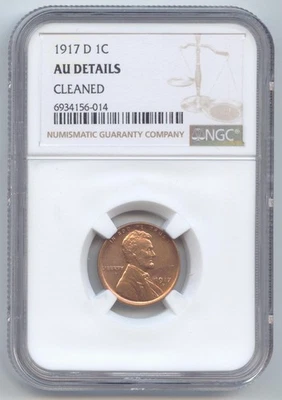 1917-D Lincoln Wheat Cent, NGC AU Details - Image 1 of 2