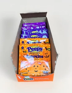 6 Stück Peeps Marshmallow 2 Ghost 2 Jack 2 Monster 6 Peeps & Display Box Halloween - Bild 1 von 12