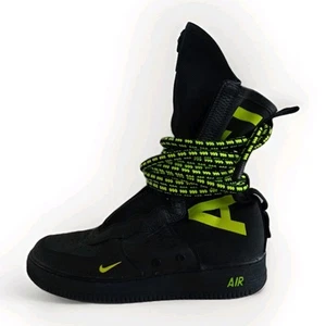 NIKE SF AIR FORCE 1 HIGH SIZE UK 9.5 EUR 44.5 (AA1128 003) BLACK / VOLT - Picture 1 of 8