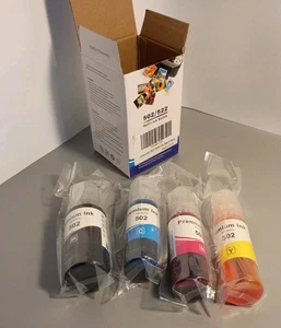 4 pack Refill Ink Bottles Fit for Epson EcoTank T502 522 Workforce ET-4750 - Picture 1 of 12