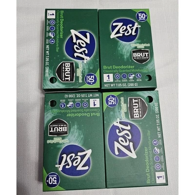 Zest Brut Deodorizer Classic Scent Moisture Bar Soap 7.05 Oz 4 Pack New - Image 1 of 4