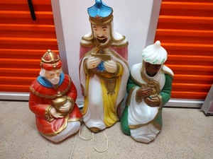 Vintage Empire Blow Mold 3 Three Wise Men  Nativity Wisemen Rare (Need Lights) - Picture 1 of 8