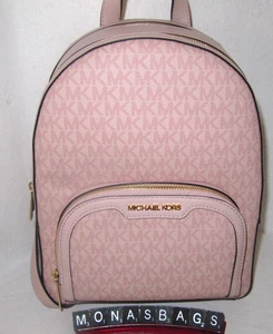 Michael Kors Jaycee Powder Blush Medium Ombre Zip Pocket Logo Backpack NWT $358 - Picture 1 of 6