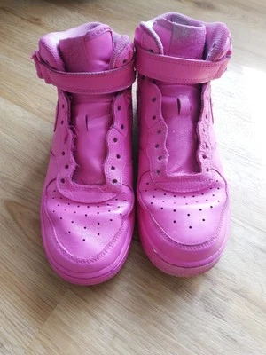 Nike Air Force 1 Mid Sneaker Damen Gr. 39 PINK BEMALT - Bild 1 von 4
