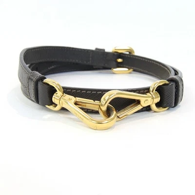 Correa de hombro Prada de cuero marrón oscuro de segunda mano con herrajes dorados. Foto 1 de 4