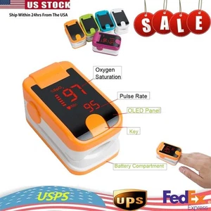 Portable Pulse Oximeter Finger Tip Blood Oxygen Monitor SpO2 PR Care - Picture 1 of 11