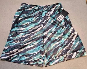 And1 Mens Shorts 28-30 Sz Small Lucite Green Draw String Comfort Camo new - Picture 1 of 4