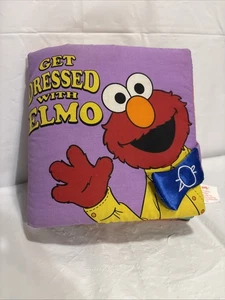 Get Dressed With Elmo Interactive Soft Cloth Book Sesame Street Toddler Vintage - Picture 1 of 6