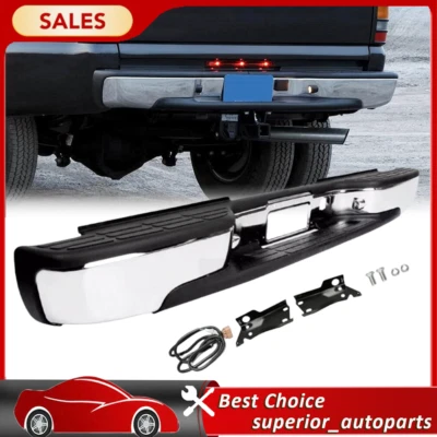 Chrome Rear Bumper Assembly for 1999-2007 Chevy Silverado GMC Sierra 2500HD 3500 Foto 1 de 4
