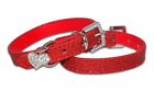Dog Collar PU Leather Puppy Jack Pug Pom Chi For XS Small Diamante Glitter Bling