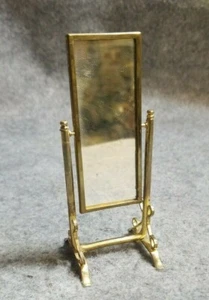 Doll House Furniture, Stand Alone Mirror, 4 3/4" tall. - Picture 1 of 5