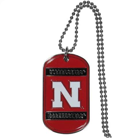 Nebraska Cornhuskers Dog Tag Necklace NCAA Fan Neck Ball Chain College Sports Cover