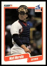 1990 Fleer Baseball Card Matt Merullo Rookie Chicago White Sox #542