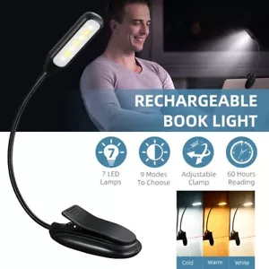 Foldable LED Book Light Clip On Book Reading Night Lamp Rechargeable Desk Lamp - Picture 1 of 10