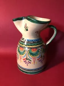 VTG Handmade Sangria Pinched Spout Ceramic Colorful Painted Pitcher - Picture 1 of 8