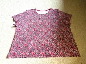 Womens Top-CROFT & BARROW-red/blue/white 100% cotton knit "classic tee" ss-3X - Picture 1 of 4