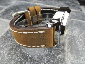 New 22mm Big Assolutamente Leather Strap Brown Watch Band for PANERAI 22 mm - Picture 1 of 6