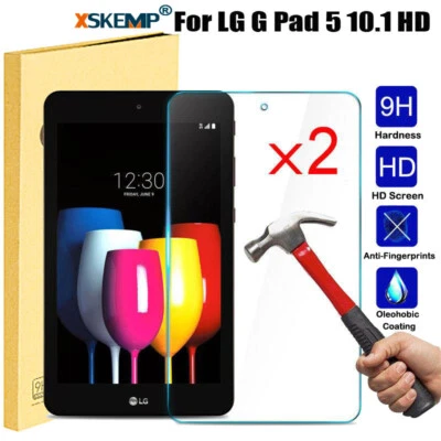 2Pcs For LG G Pad 5 10.1 9H Premium Tempered Glass Film Screen Protector Cover - Image 1 of 4