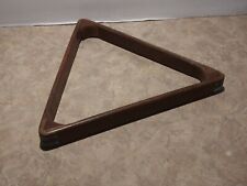 Antique Billiards Pool Wood Triangle Rack with Brass Strap Corners