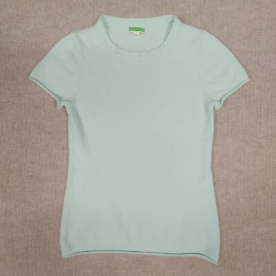 J. Camiseta Crew manga corta cachemir para mujer mediana verde menta primavera 4k164 Foto 1 de 4