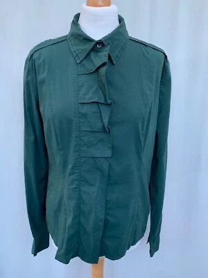 Blusa Vero Moda Verde Volantes Reino Unido 12 L Mezcla Algodón Mujer Foto 1 de 4