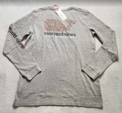 Nueva Camiseta Niña XS XL Vineyard Vines Iconos Acción de Gracias Manga Larga Bolsillo Foto 1 de 4