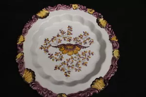 Hand Painted MEISELMAN IMPORTS Purple/Orange Rococo Florentine 9" Plate, Italy - Picture 1 of 1