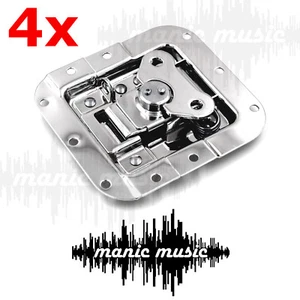 4x Chrome Recessed Butterfly Latch Rack Flight Road Case Roadcase Lock - Bild 1 von 4