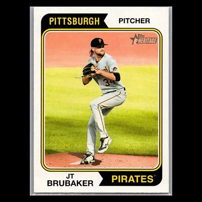2023 Topps Heritage – #454 JT Brubaker SP – Pittsburgh Pirates - Image 1 of 2