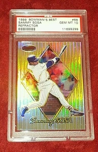SAMMY SOSA 1999 BOWMAN'S BEST Serial #D/400 REFRACTOR FOIL PSA 10 🔥SWEET POP 3 - Picture 1 of 3
